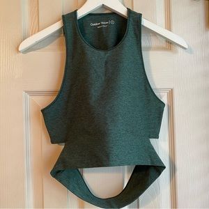 EUC Outdoor Voices Slashback Crop in Dark Green size Small